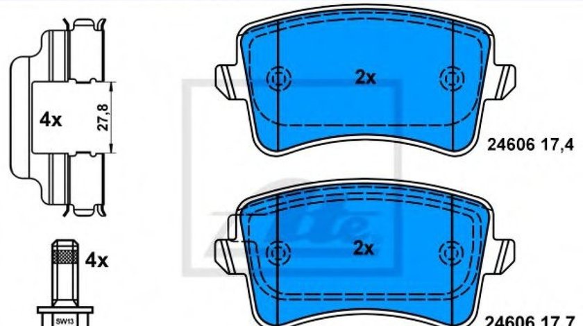 Set placute frana,frana disc AUDI A4 (8K2, B8) (2007 - 2015) ATE 13.0460-2748.2 piesa NOUA