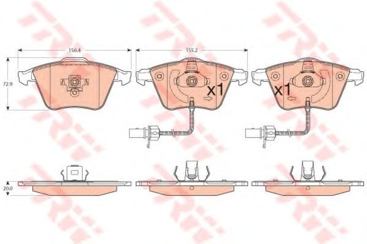 Set placute frana,frana disc AUDI A4 Avant (8E5, B6) (2001 - 2004) TRW GDB1554 piesa NOUA