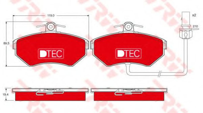 Set placute frana,frana disc AUDI A4 Cabriolet (8H7, B6, 8HE, B7) (2002 - 2009) TRW GDB1366DTE piesa NOUA