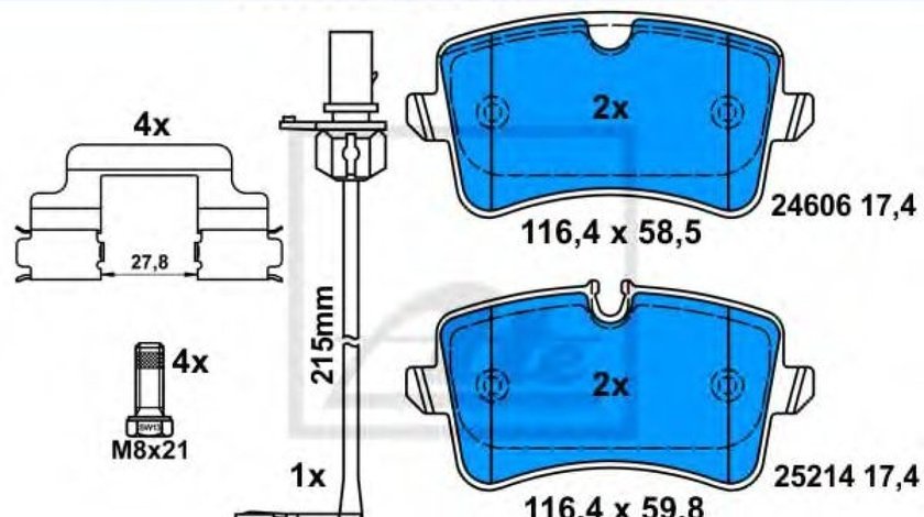 Set placute frana,frana disc AUDI A5 Cabriolet (8F7) (2009 - 2016) ATE 13.0460-2770.2 produs NOU