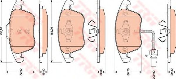 Set placute frana,frana disc AUDI A5 Cabriolet (8F7) (2009 - 2016) TRW GDB1814 piesa NOUA