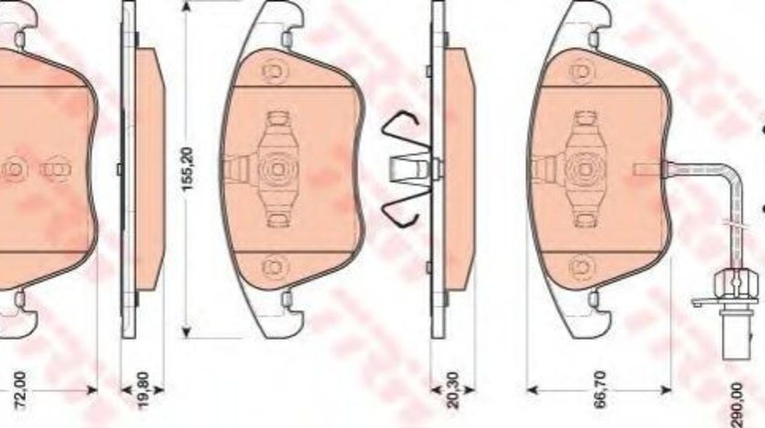 Set placute frana,frana disc AUDI A5 Cabriolet (8F7) (2009 - 2016) TRW GDB1814 produs NOU