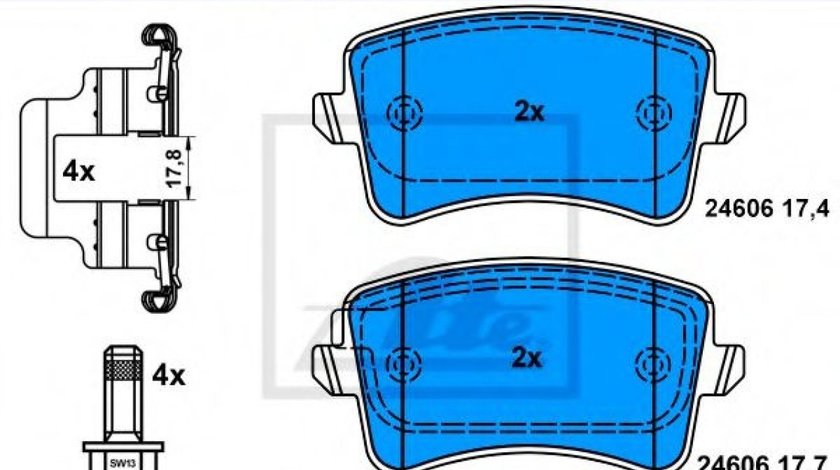 Set placute frana,frana disc AUDI A5 Cabriolet (8F7) (2009 - 2016) ATE 13.0460-2747.2 piesa NOUA