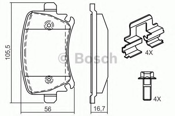 Set placute frana,frana disc AUDI A6 (4F2, C6) (2004 - 2011) BOSCH 0 986 494 595 piesa NOUA