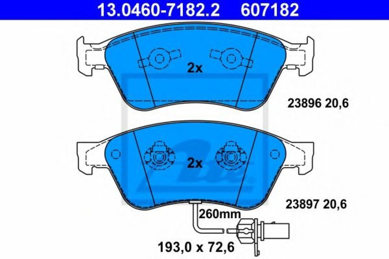 Set placute frana,frana disc AUDI A6 (4F2, C6) (2004 - 2011) ATE 13.0460-7182.2 piesa NOUA