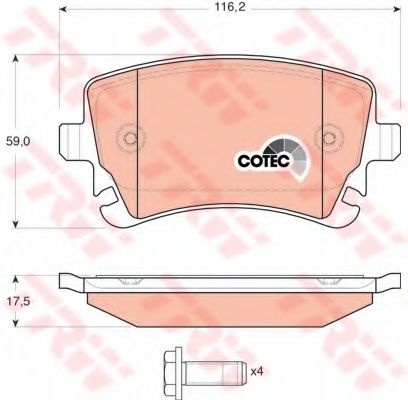 Set placute frana,frana disc AUDI A6 (4F2, C6) (2004 - 2011) TRW GDB1516 piesa NOUA