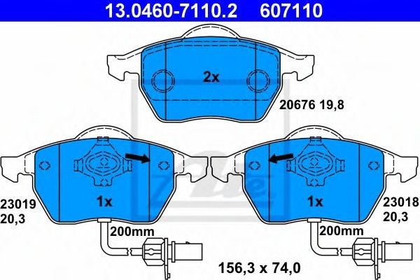 Set placute frana,frana disc AUDI A6 (4F2, C6) (2004 - 2011) ATE 13.0460-7110.2 piesa NOUA