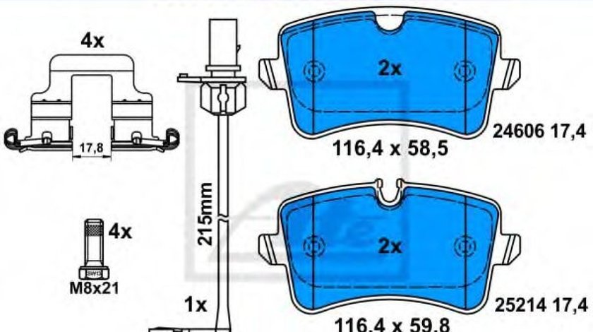 Set placute frana,frana disc AUDI A6 (4G2, C7, 4GC) (2010 - 2016) ATE 13.0460-2769.2 piesa NOUA