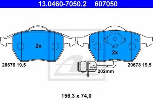 Set placute frana,frana disc AUDI A6 Avant (4A, C4) (1994 - 1997) ATE 13.0460-7050.2 piesa NOUA