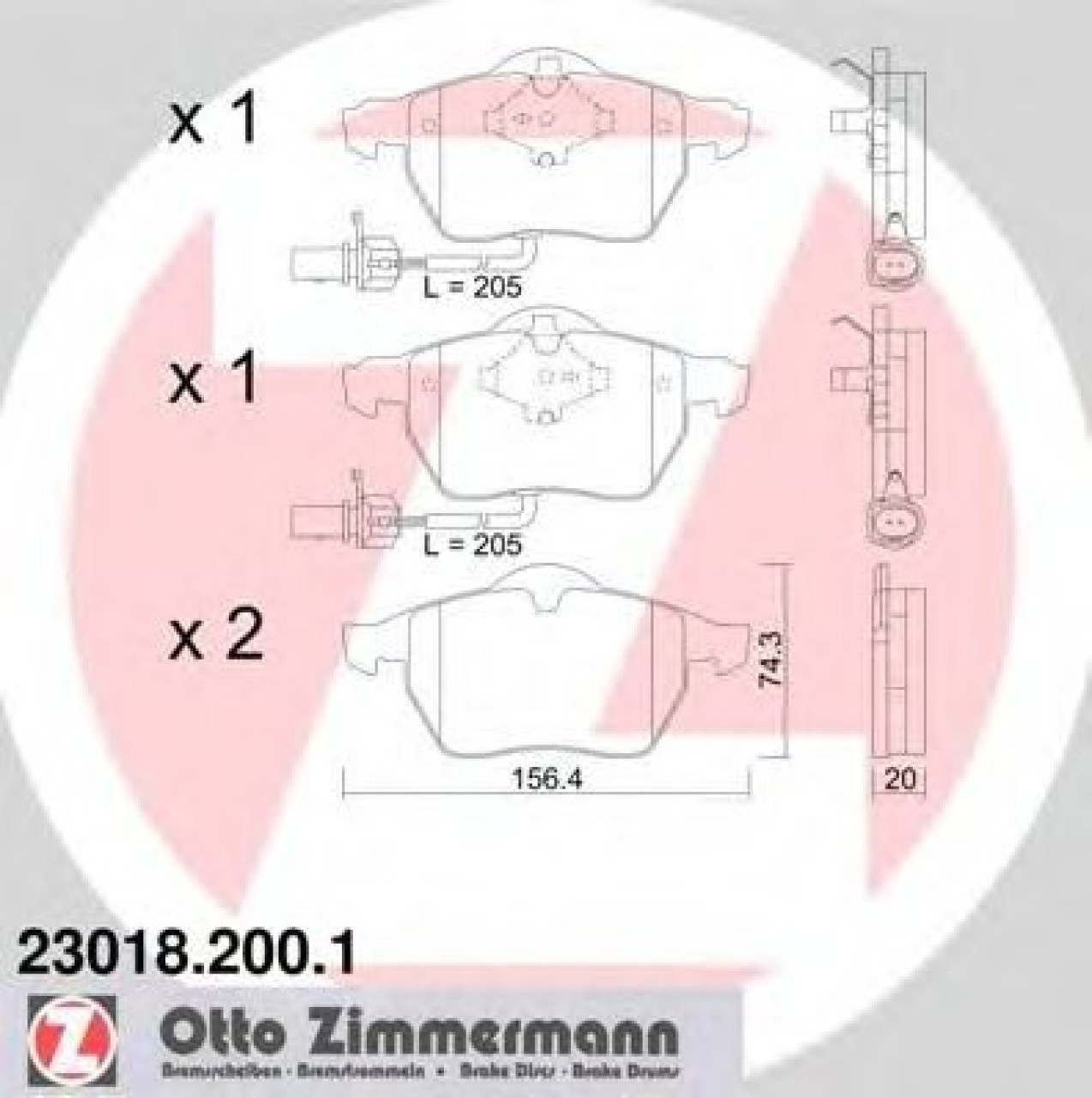 Set placute frana,frana disc AUDI A6 Avant (4B5, C5) (1997 - 2005) ZIMMERMANN 23018.200.1 piesa NOUA