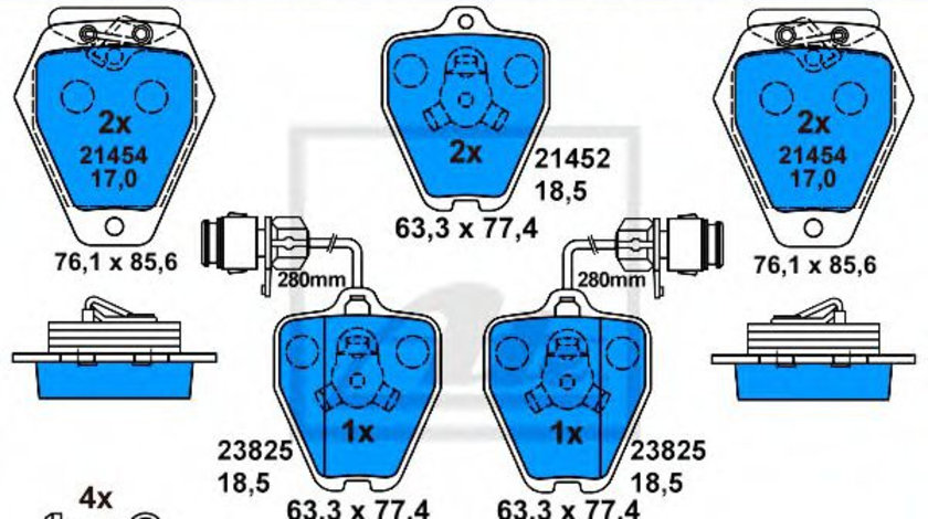 Set placute frana,frana disc AUDI A8 (4D2, 4D8) (1994 - 2002) ATE 13.0460-2700.2 piesa NOUA