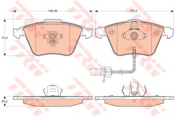 Set placute frana,frana disc AUDI A8 (4E) (2002 - 2010) TRW GDB1617 piesa NOUA