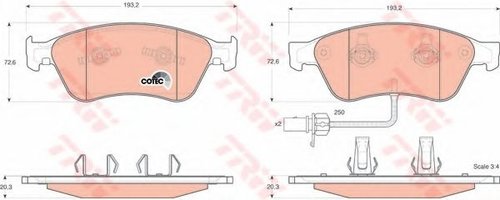 Set placute frana,frana disc AUDI A8 (4E) (2002 - 2010) TRW GDB1553 piesa NOUA