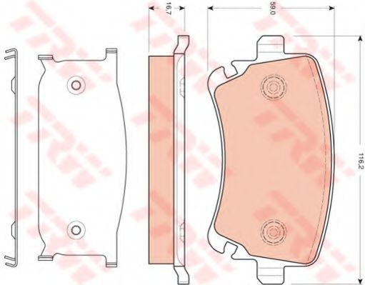 Set placute frana,frana disc AUDI A8 (4E) (2002 - 2010) TRW GDB1661 piesa NOUA