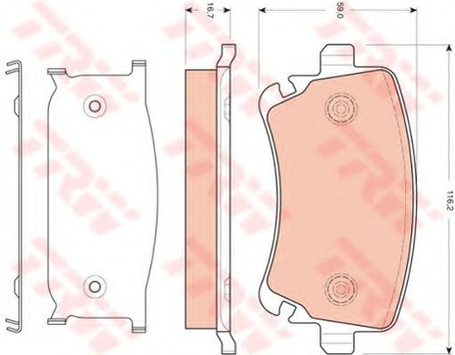 Set placute frana,frana disc AUDI A8 (4E) (2002 - 2010) TRW GDB1661 piesa NOUA
