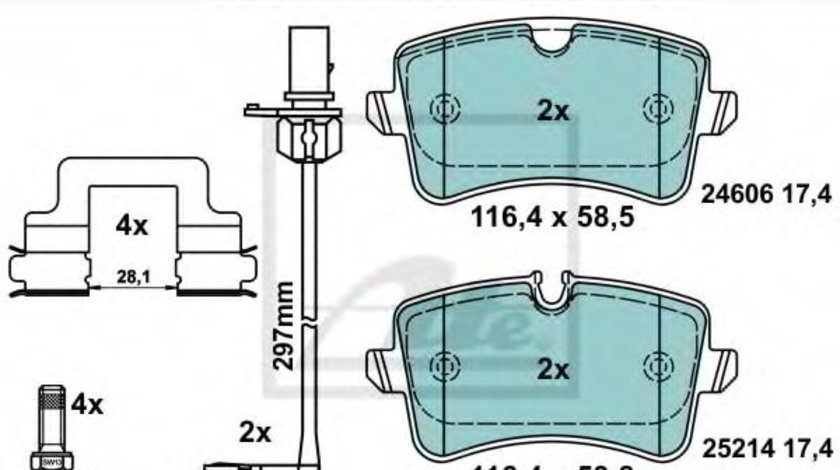 Set placute frana,frana disc AUDI A8 (4H) (2009 - 2016) ATE 13.0470-2773.2 piesa NOUA