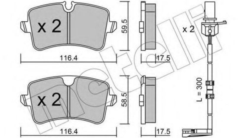 Set placute frana,frana disc AUDI A8 (4H) (2009 - 2016) METELLI 22-0955-1K piesa NOUA