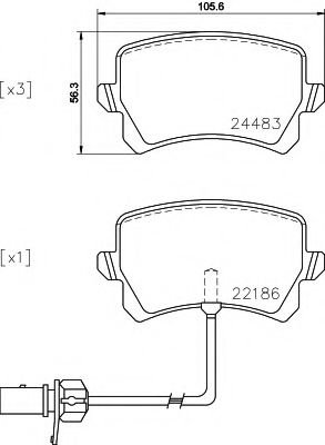 Set placute frana,frana disc AUDI Q3 (8U) (2011 - 2016) TEXTAR 2448307 piesa NOUA