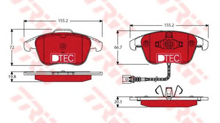 Set placute frana,frana disc AUDI Q3 (8U) (2011 - 2016) TRW GDB1762DTE piesa NOUA