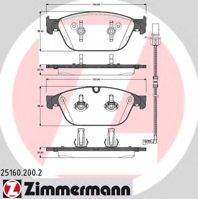 Set placute frana,frana disc AUDI Q5 (8R) (2008 - 2016) ZIMMERMANN 25160.200.2 piesa NOUA
