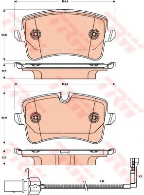 Set placute frana,frana disc AUDI Q5 (8R) (2008 - 2016) TRW GDB1902 piesa NOUA