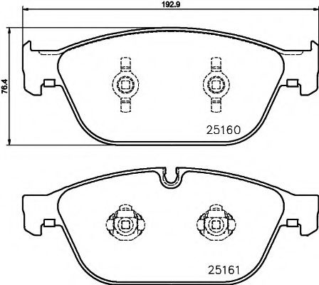 Set placute frana,frana disc AUDI Q5 (8R) (2008 - 2016) TEXTAR 2516002 piesa NOUA