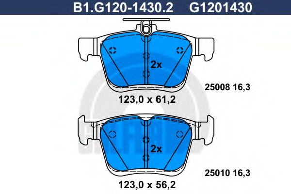 Set placute frana,frana disc AUDI TT (FV3) (2014 - 2016) GALFER B1.G120-1430.2 piesa NOUA
