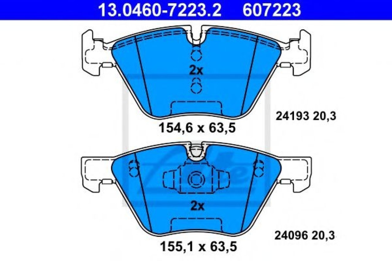 Set placute frana,frana disc BMW Seria 1 Cupe (E82) (2007 - 2013) ATE 13.0460-7223.2 piesa NOUA