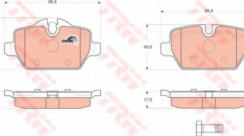 Set placute frana,frana disc BMW Seria 1 (E81) (2006 - 2012) TRW GDB1612 piesa NOUA