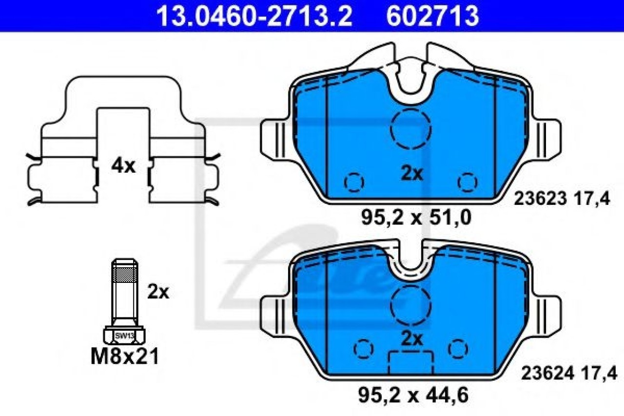 Set placute frana,frana disc BMW Seria 1 (E81) (2006 - 2012) ATE 13.0460-2713.2 piesa NOUA