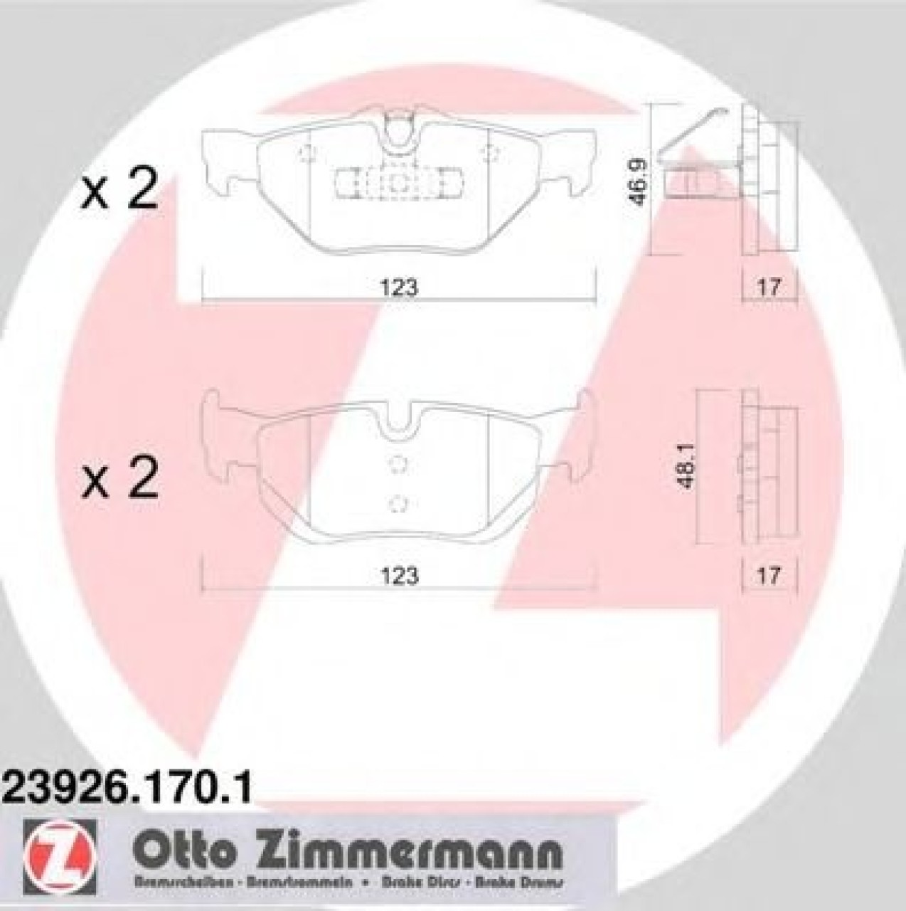 Set placute frana,frana disc BMW Seria 1 (E81) (2006 - 2012) ZIMMERMANN 23926.170.1 piesa NOUA