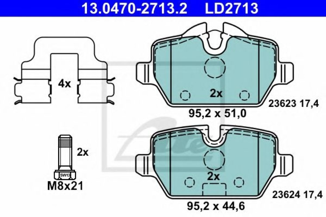 Set placute frana,frana disc BMW Seria 1 (E81) (2006 - 2012) ATE 13.0470-2713.2 piesa NOUA