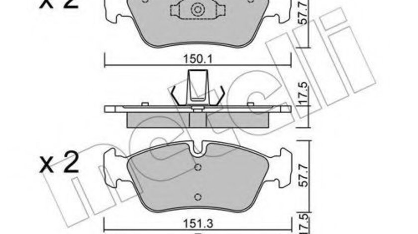 Set placute frana,frana disc BMW Seria 3 Compact (E46) (2001 - 2005) METELLI 22-0260-0 piesa NOUA