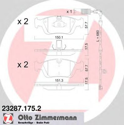 Set placute frana,frana disc BMW Seria 3 Compact (E36) (1994 - 2000) ZIMMERMANN 23287.175.2 piesa NO...