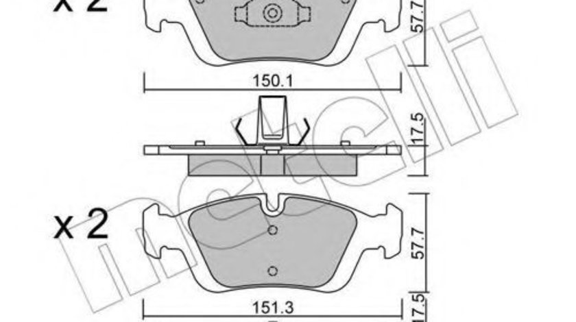 Set placute frana,frana disc BMW Seria 3 Compact (E46) (2001 - 2005) METELLI 22-0312-0 piesa NOUA