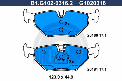 Set placute frana,frana disc BMW Seria 3 Cupe (E36) (1992 - 1999) GALFER B1.G102-0316.2 piesa NOUA