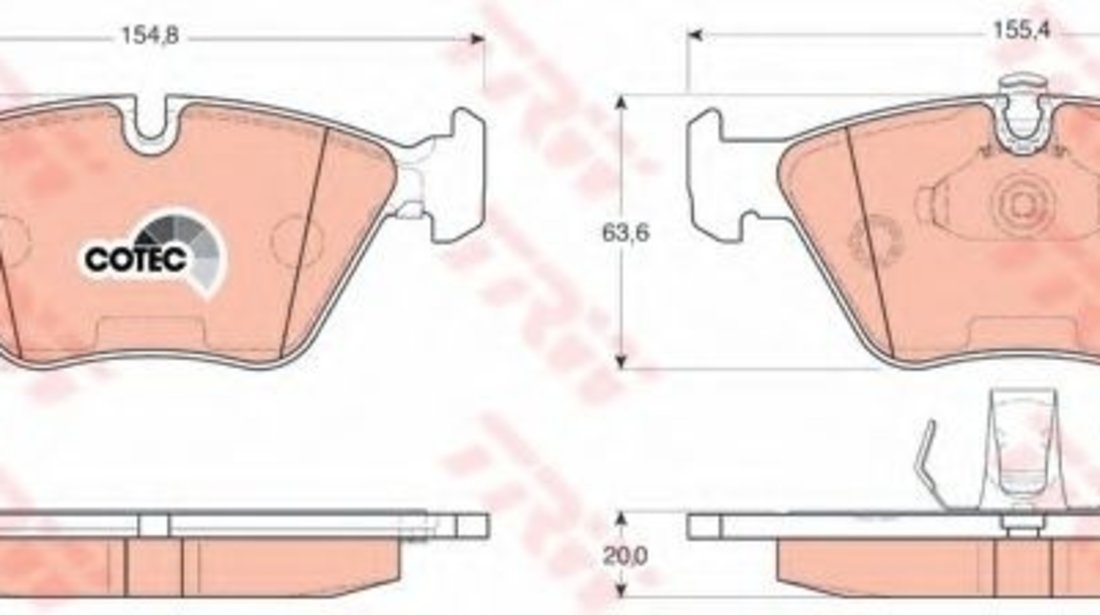 Set placute frana,frana disc BMW Seria 3 Cupe (E46) (1999 - 2006) TRW GDB1404 piesa NOUA