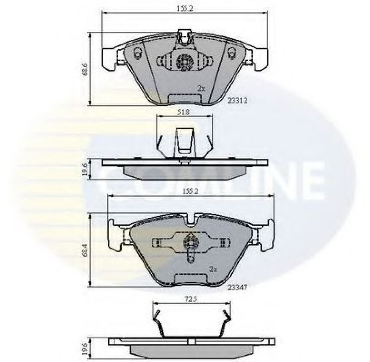 Set placute frana,frana disc BMW Seria 3 Cupe (E92) (2006 - 2013) COMLINE CBP02033 piesa NOUA