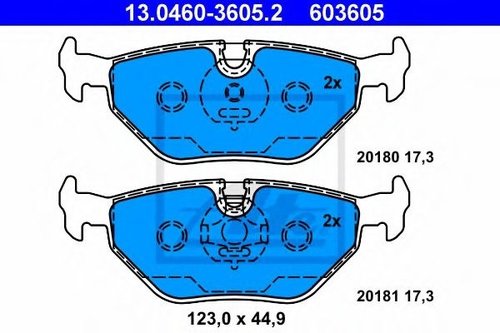Set placute frana,frana disc BMW Seria 3 (E36) (1990 - 1998) ATE 13.0460-3605.2 piesa NOUA