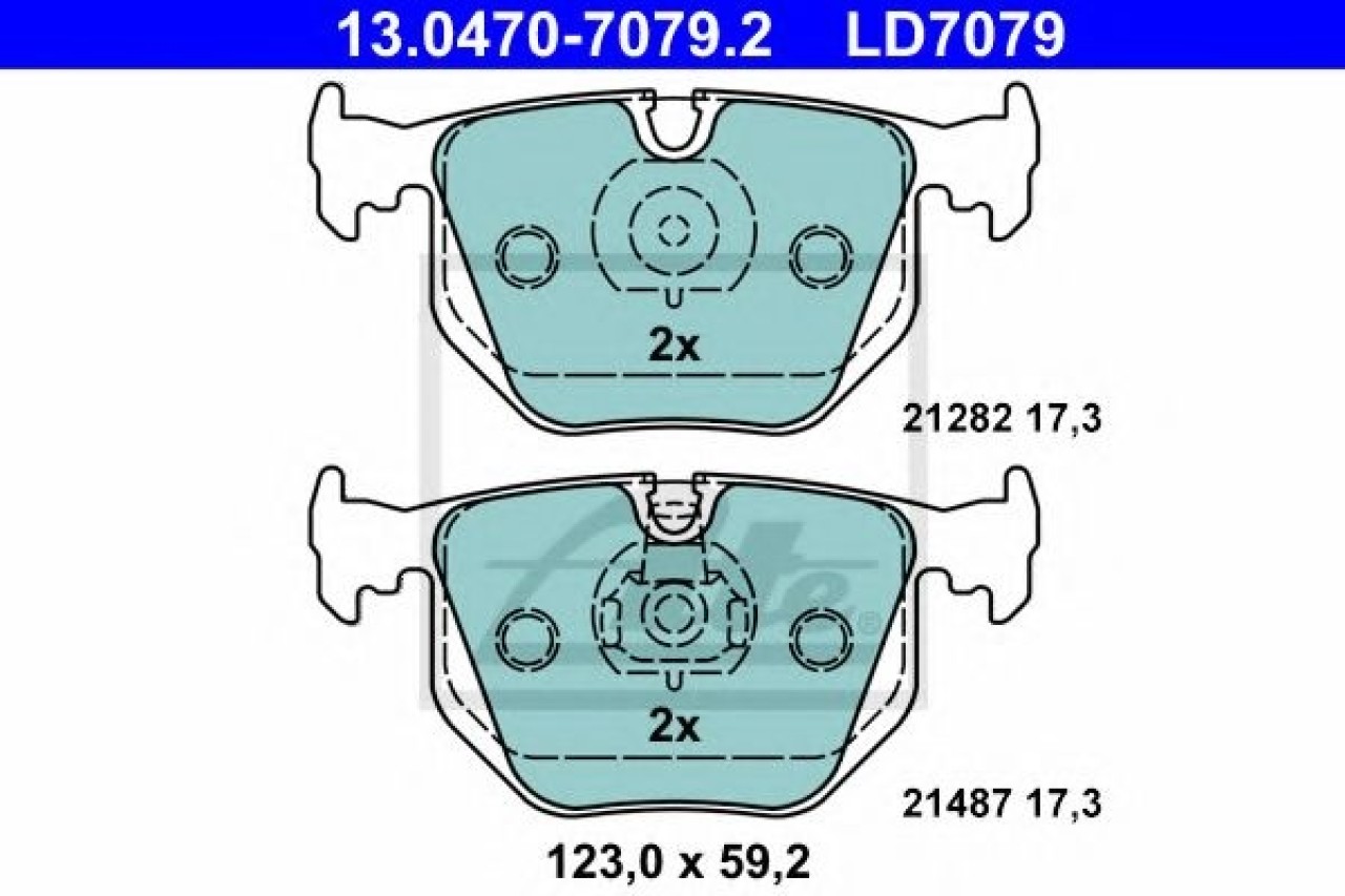 Set placute frana,frana disc BMW Seria 3 (E46) (1998 - 2005) ATE 13.0470-7079.2 piesa NOUA