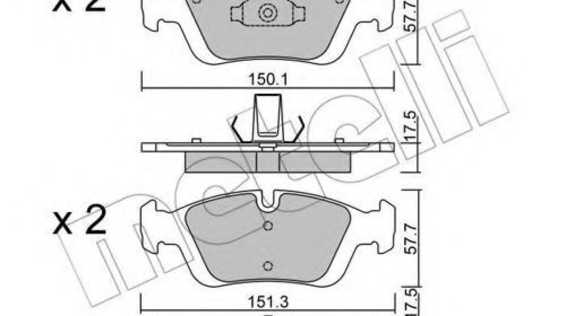 Set placute frana,frana disc BMW Seria 3 (E46) (1998 - 2005) METELLI 22-0312-0 piesa NOUA