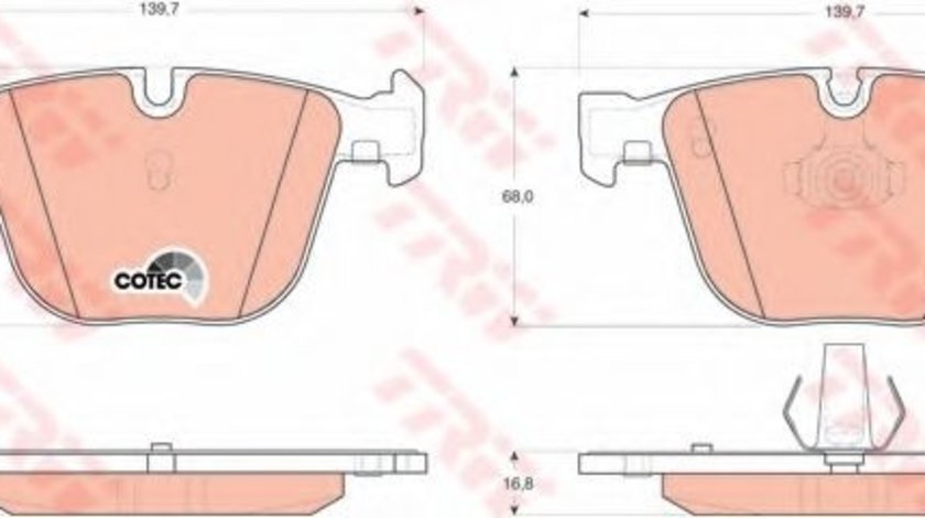 Set placute frana,frana disc BMW Seria 3 (E90) (2005 - 2011) TRW GDB1502 produs NOU