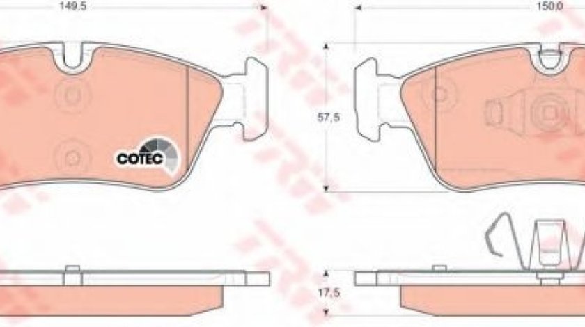 Set placute frana,frana disc BMW Seria 3 (E90) (2005 - 2011) TRW GDB1625 piesa NOUA