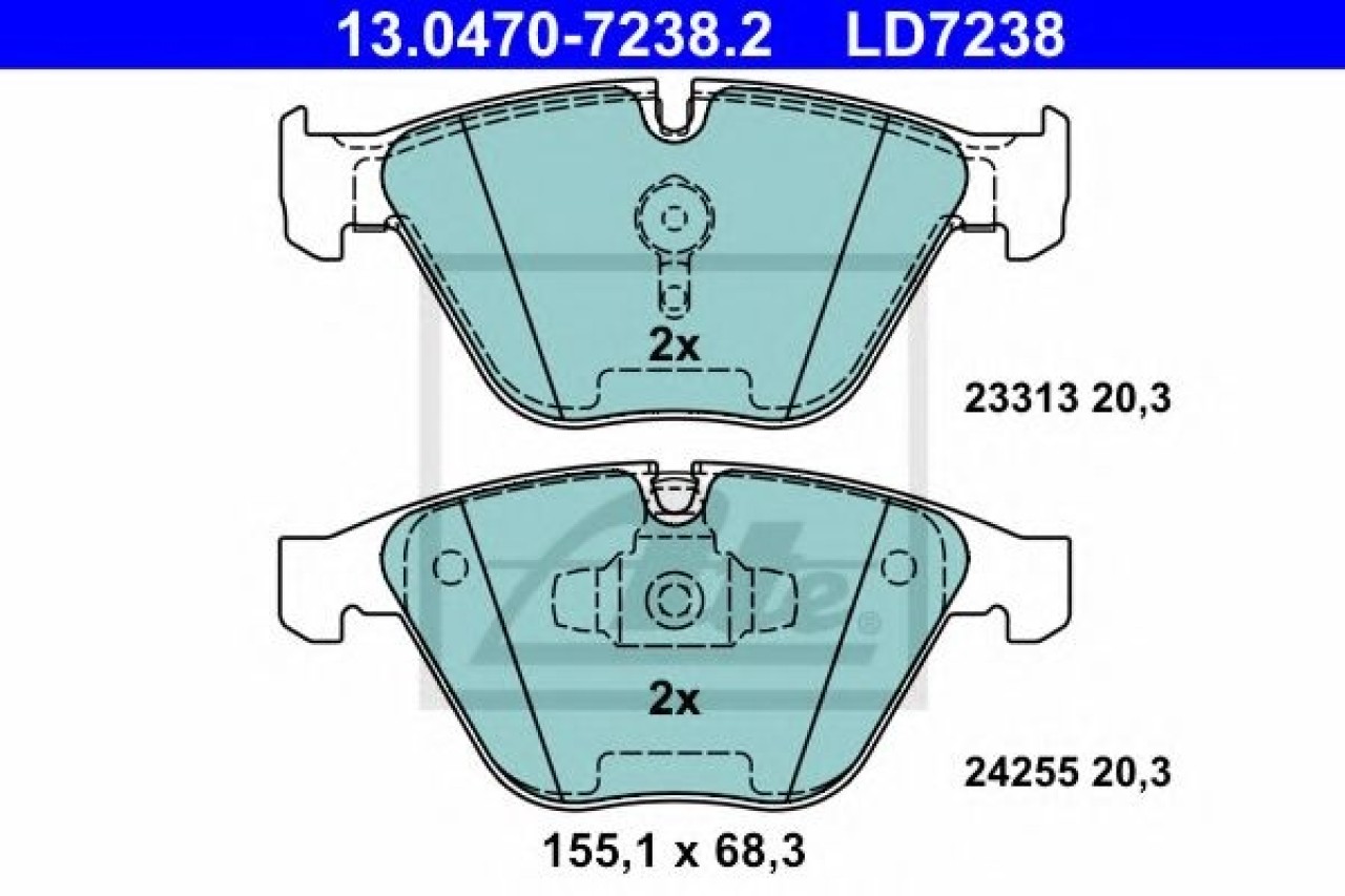 Set placute frana,frana disc BMW Seria 3 (E90) (2005 - 2011) ATE 13.0470-7238.2 piesa NOUA