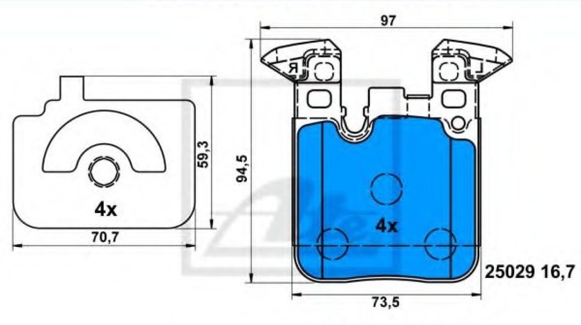 Set placute frana,frana disc BMW Seria 3 (F30, F35, F80) (2011 - 2016) ATE 13.0460-4874.2 piesa NOUA