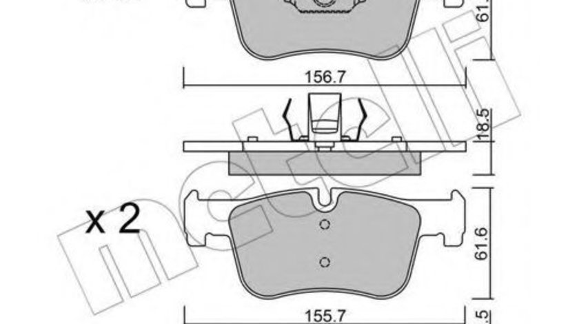 Set placute frana,frana disc BMW Seria 3 (F30, F35, F80) (2011 - 2016) METELLI 22-0960-0 piesa NOUA