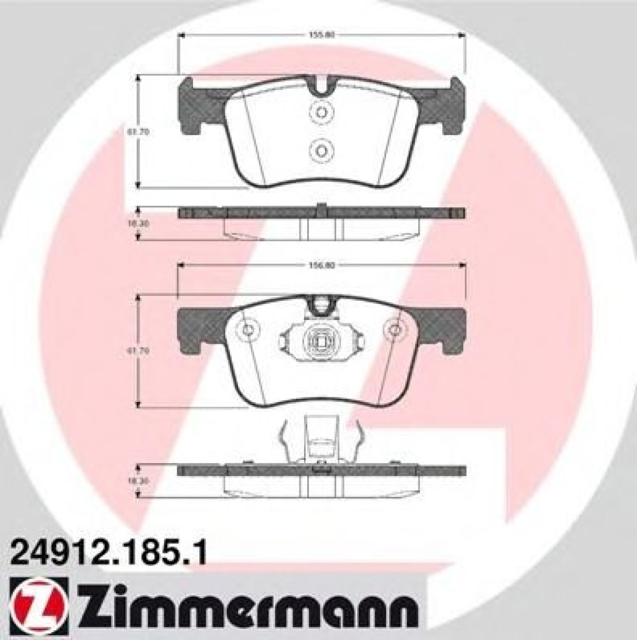 Set placute frana,frana disc BMW Seria 3 Gran Turismo (F34) (2013 - 2016) ZIMMERMANN 24912.185.1 piesa NOUA