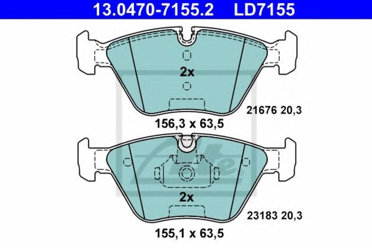 Set placute frana,frana disc BMW Seria 3 Touring (E46) (1999 - 2005) ATE 13.0470-7155.2 piesa NOUA