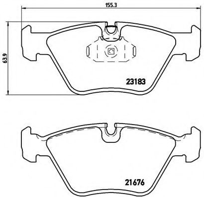 Set placute frana,frana disc BMW Seria 3 Touring (E46) (1999 - 2005) BREMBO P 06 043 piesa NOUA