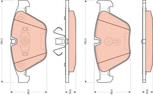 Set placute frana,frana disc BMW Seria 3 Touring (E91) (2005 - 2012) TRW GDB1729 piesa NOUA